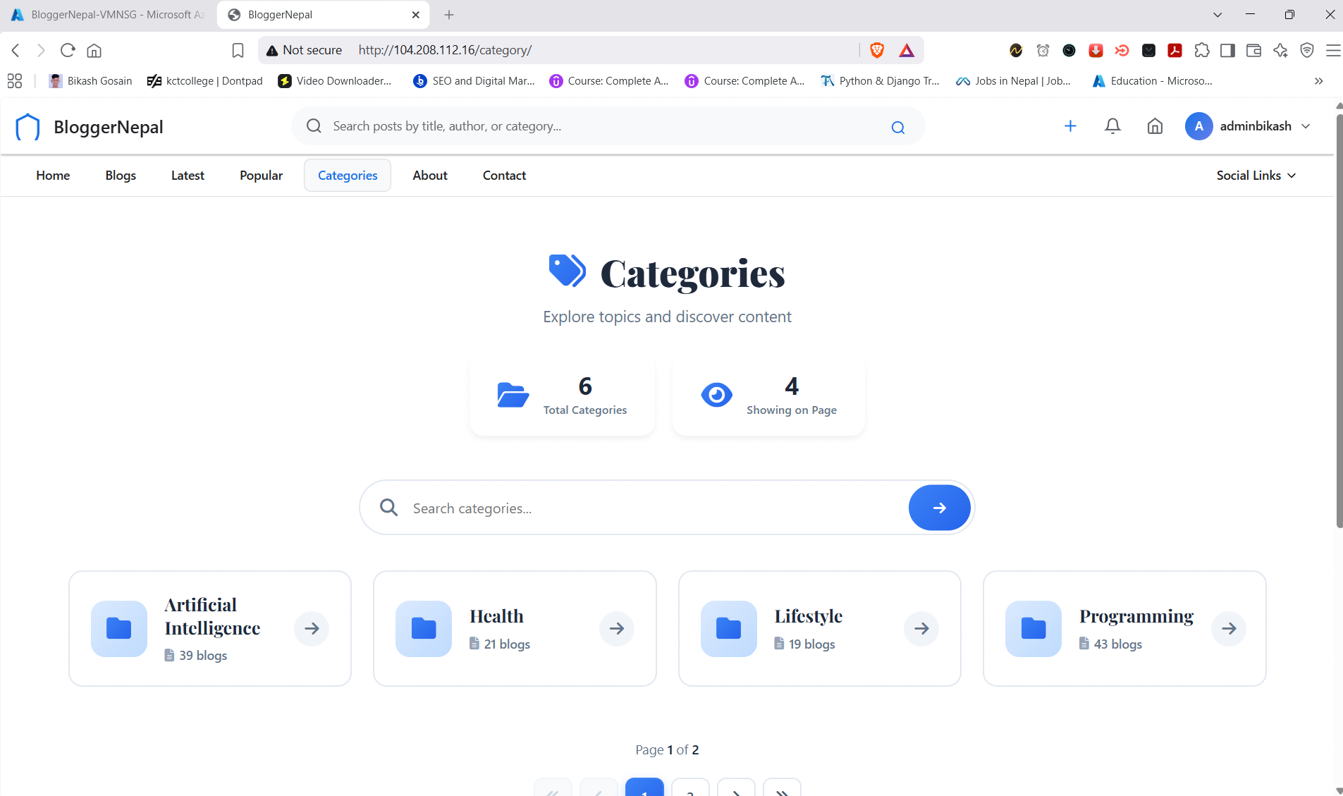 BloggerNepal category page