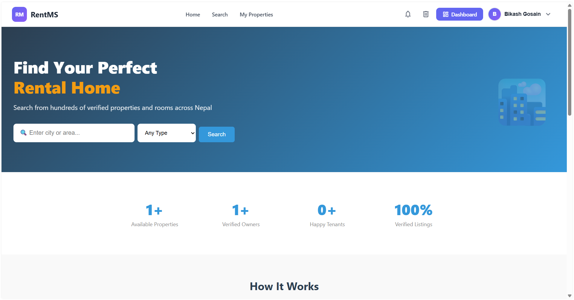 RentMS home page